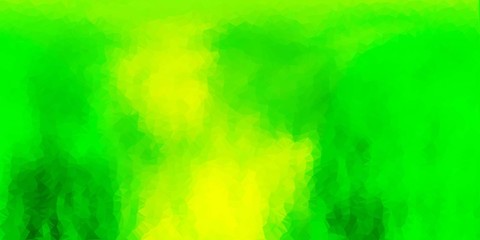 Light green, yellow vector abstract triangle texture.