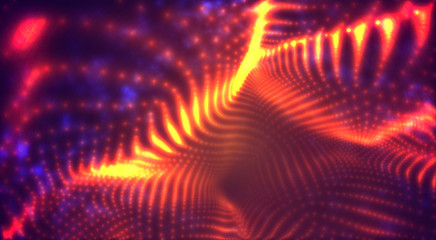vector orange with red stream of luminous particles