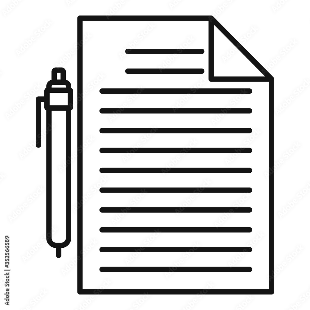 Poster paper documents icon. outline paper documents vector icon for web design isolated on white backgroun