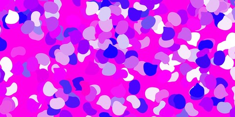 Light purple, pink vector backdrop with chaotic shapes.