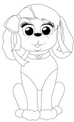 Dog. Coloring book design for kids and children. Vector illustration Isolated on white background.