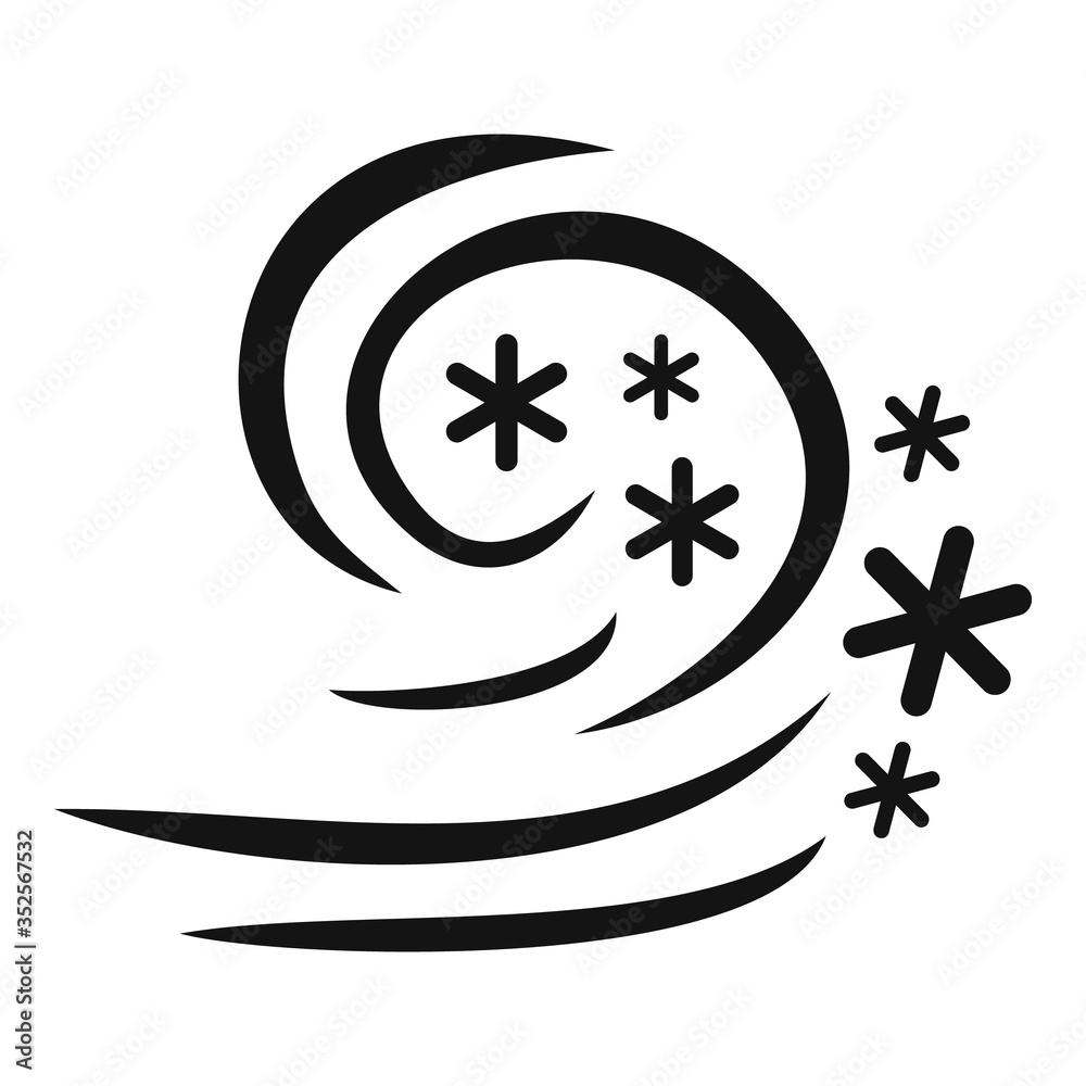 Wall mural blizzard disaster icon. simple illustration of blizzard disaster vector icon for web design isolated