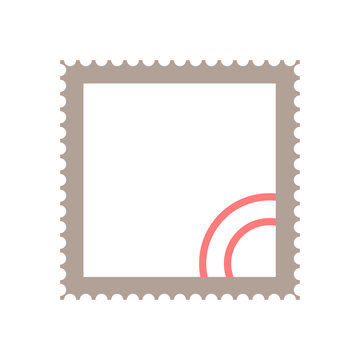 Postage Stamp Template. Blank Rectangle And Square Postage Stamp. Stock Vector Illustration