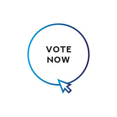 Button with gradient and mouse arrow. Vote now. Vector illustration.