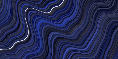 Dark BLUE vector pattern with wry lines. Illustration in abstract style with gradient curved.  Pattern for websites, landing pages.