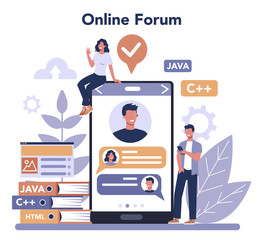 Frontend development online service or platform. Website