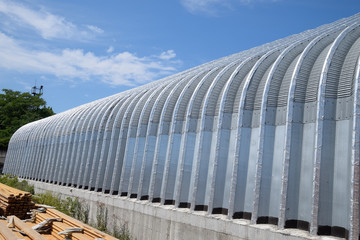 corrugated galvanized iron hangar. Construction