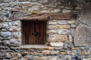 Window in charming old streets, in the Pyrenees, Spain