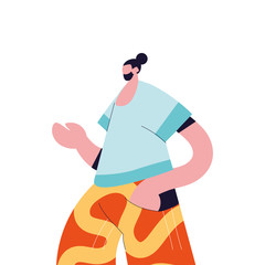 Urban man cartoon with casual cloth vector design
