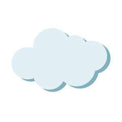 Grey cloud icons on blue sky for design elements, stock vector illustration
