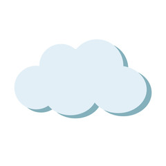 Grey cloud icons on blue sky for design elements, stock vector illustration