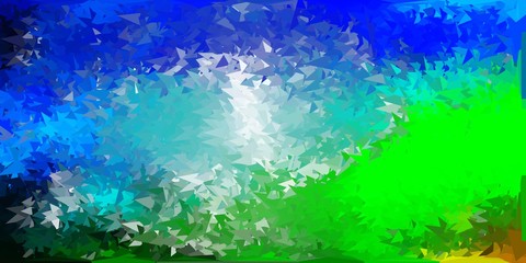 Fototapeta na wymiar Light blue, green vector abstract triangle pattern.