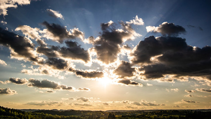 landscape with hills and clouds
