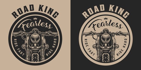Vintage motorbike round emblem © DGIM studio