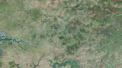 Kaffrine, Senegal - outlined. Satellite