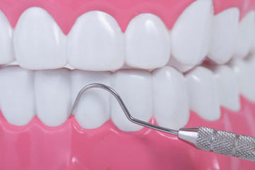 dental model object and dental tool,hook on white background