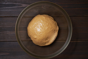 Process of cooking Easter cake cruffin, decorated with dried fruit and nuts