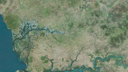 Kaolack, Senegal - outlined. Satellite © Yarr65