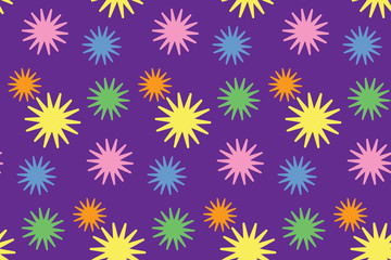 Seamless pattern with flowers. Abstract colorful digital background. Print for textile, cards, gift wrap and design. Ecology theme. Summer illustration. Creative illustration. Jpg file