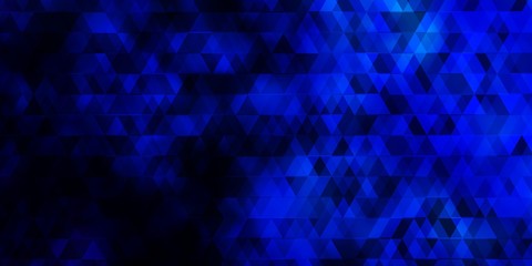 Obraz premium Dark BLUE vector background with lines, triangles.