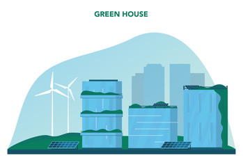 Obraz premium Ecology concept. Eco-friendly house building with vertical forest