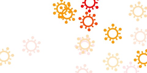 Light red, yellow vector template with flu signs.
