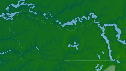 Kolda, Senegal - outlined. Physical © Yarr65