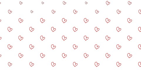 Light Red vector background with Shining hearts.