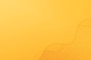 Thai art curve traditional illustration gold background with copy space  