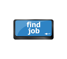 Searching for job on the internet. Jobs button on computer keyboard