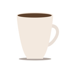 coffee cup mug on white background Flat modern simply design, stock vector