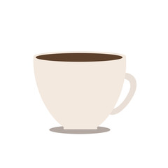 coffee cup mug on white background Flat modern simply design, stock vector