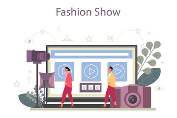 Fashion model online service or platform. Man and woman
