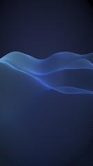 Abstract landscape on a blue background. Cyberspace grid. hi tech network. 3d technology illustration. Depth of field. 3D illustration