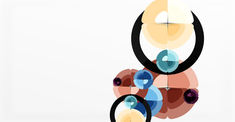 Abstract background, trendy color circles geometrical composition. Vector Illustration For Wallpaper, Banner, Background, Card, Book Illustration, landing page