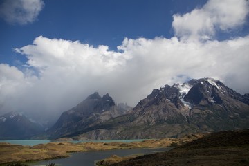 mountain landscape with clouds