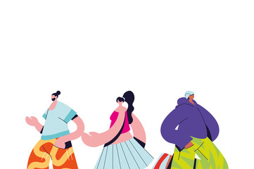 Urban people with casual cloth vector design