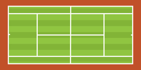 Top view of tennis court - Vector and illustration.
