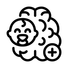 baby brain icon vector. baby brain sign. isolated contour symbol illustration