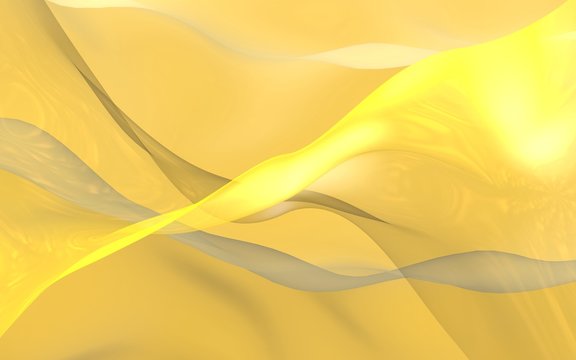 Abstract gold background. Beautiful backdrop with yellow waves. 3d illustration. © Plastic man