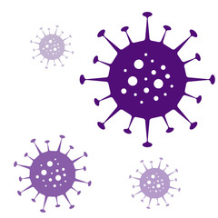 Corona virus Bacteria illustration on white background. Covid-2019 Vector icon.