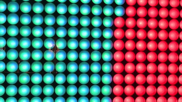 Detail of a wall with strobe cyan and magenta lights