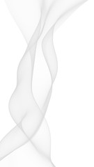 White abstract background. Fluttering white scarf. Waving on wind white fubric. 3D illustration