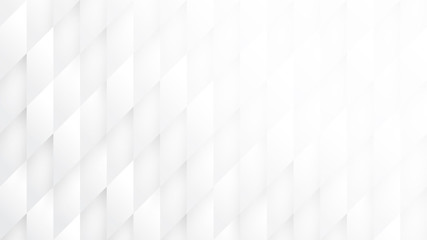 White Abstract Background Conceptual High Technology 3D Parallelograms Pattern. Science Technology Tetragonal Structure Light Wallpaper. Three Dimensional Tech Clear Blank Subtle Textured Backdrop
