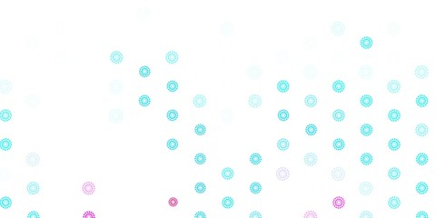 Light blue, red vector doodle texture with flowers.