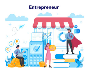 Enterpreneur concept. Idea of lucrative business, strategy