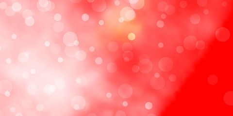 Light Red vector backdrop with dots. Abstract decorative design in gradient style with bubbles. Design for your commercials.