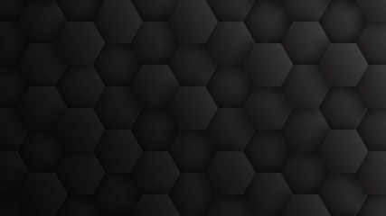 3D Hexagons Pattern Technology Dark Gray Minimalist Abstract Background. Concept Scientific Tech Hexagonal Blocks Structure Darkness Grey Wallpaper In Ultra High Definition Quality