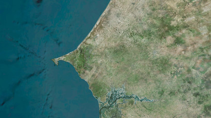 Thiès, Senegal - outlined. Satellite © Yarr65