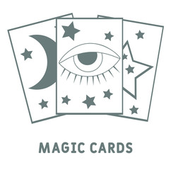 Tarot cards linear icon. magic cards icon from Entertainment and arcade outline collection. Thin line illustration. Tarocchi, tarock, oracle cards. Fortune telling, divination, cartomancy. 